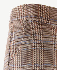 Toni - Elastiek rondom - Scarlet Wide - Jersey - Normale beenlengte - Ruit beige, blue, grijs  en choco