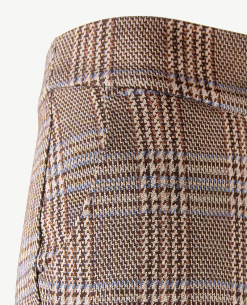 Toni - Elastiek rondom - Scarlet Wide - Jersey - Normale beenlengte - Ruit beige, blue, grijs  en choco