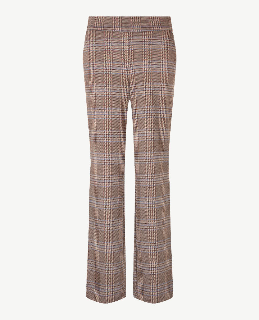 Toni - Elastiek rondom - Scarlet Wide - Jersey - Normale beenlengte - Ruit beige, blue, grijs  en choco