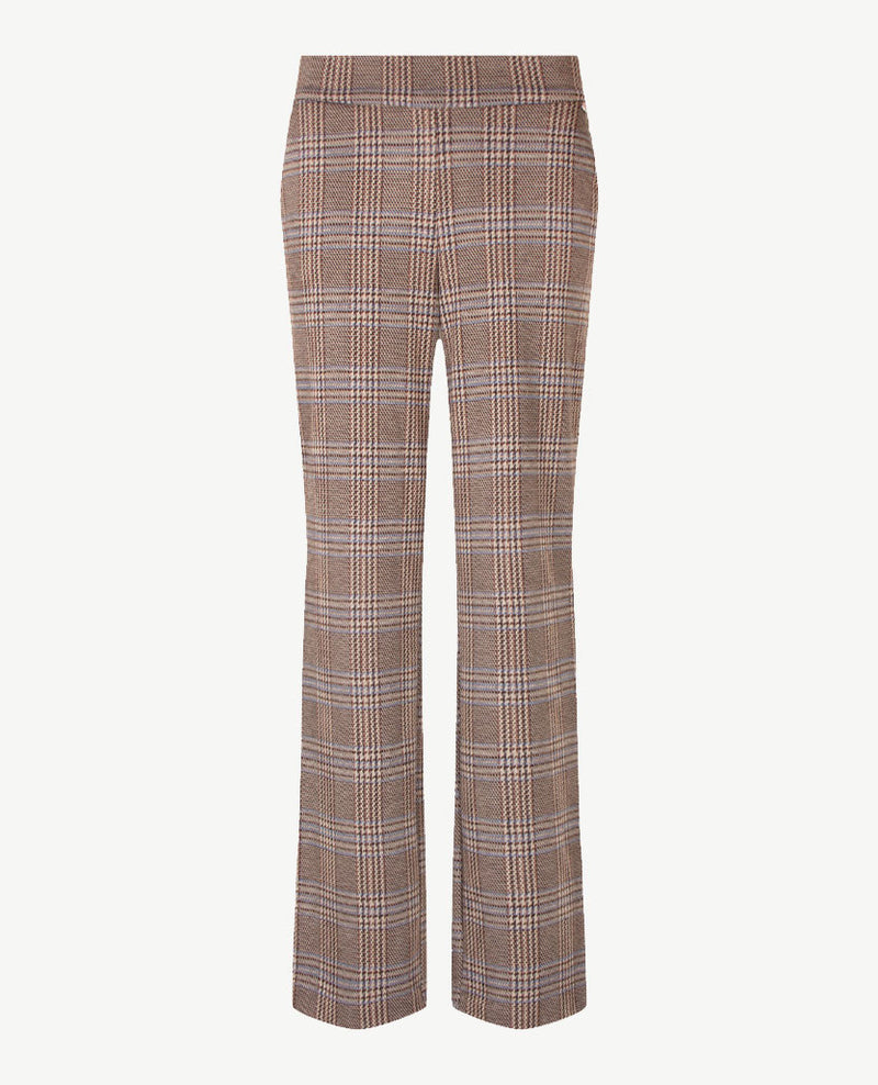 Toni - Elastiek rondom - Scarlet Wide - Jersey - Normale beenlengte - Ruit beige, blue, grijs  en choco
