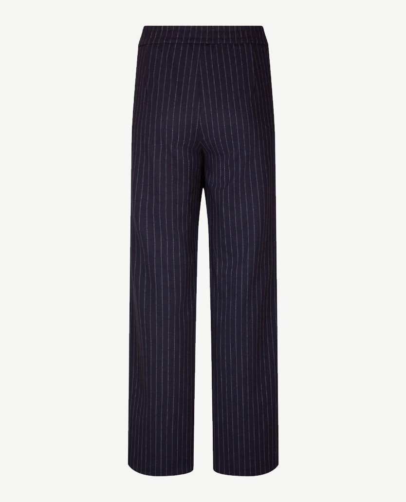 Toni - Scarlet Wide - Instapbroek dames met elastische band - Jersey - Streep navy