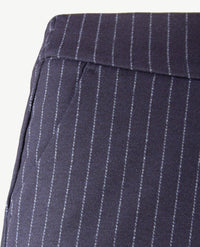 Toni - Scarlet Wide - Instapbroek dames met elastische band - Jersey - Streep navy
