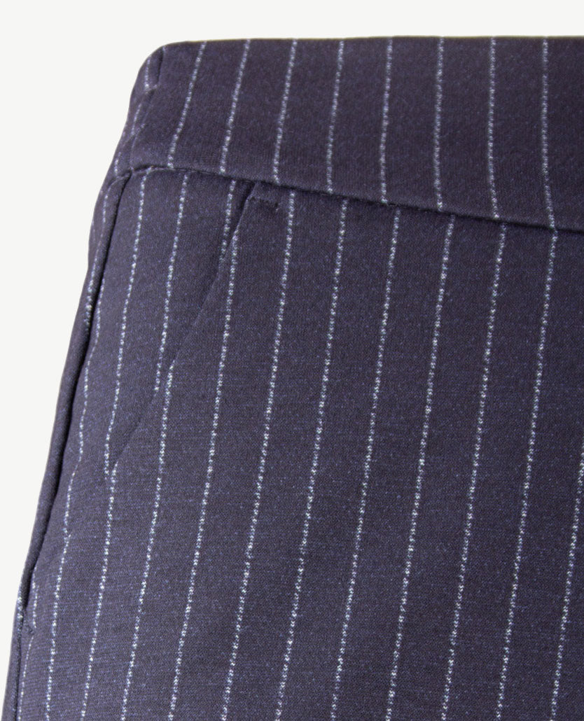 Toni - Scarlet Wide - Instapbroek dames met elastische band - Jersey - Streep navy