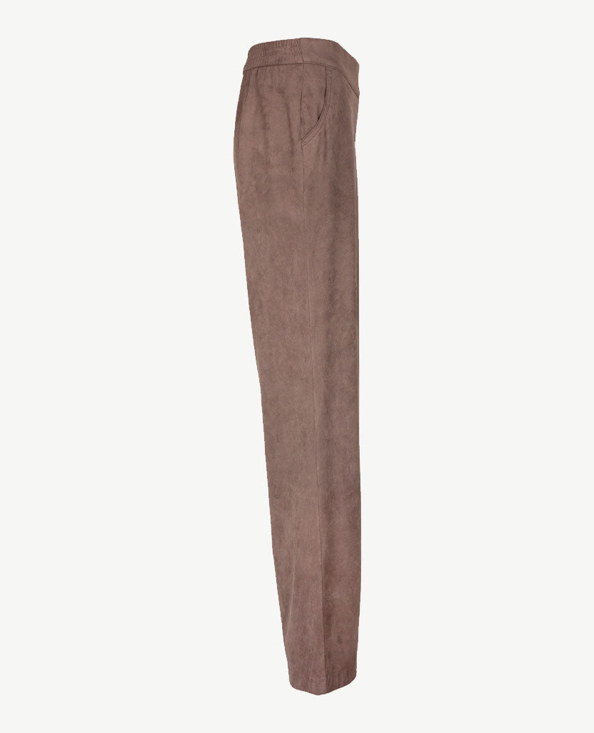 Toni - Scarlet Wide - Instapbroek dames met elastische band - Suèdine - Taupe
