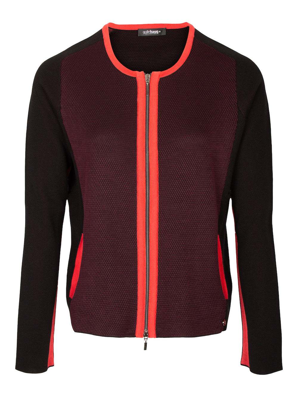Gollé Haug - Vest met rits - bordeaux, zwart en warm rood - DRESSYOURPARENTS kleding voor seniore dames