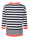 Gollé Haug navy, wit en rode streep lichte pullover met ronde hals achterkant bij DRESSYOURPARENTS