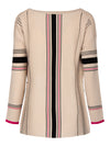 LeComte pullover mer ronde boothals beige, marin en pink bij DRESSYOURPARENTS kleding voor ouderen