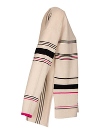 LeComte pullover mer ronde boothals beige, marin en pink bij DRESSYOURPARENTS kleding voor ouderen