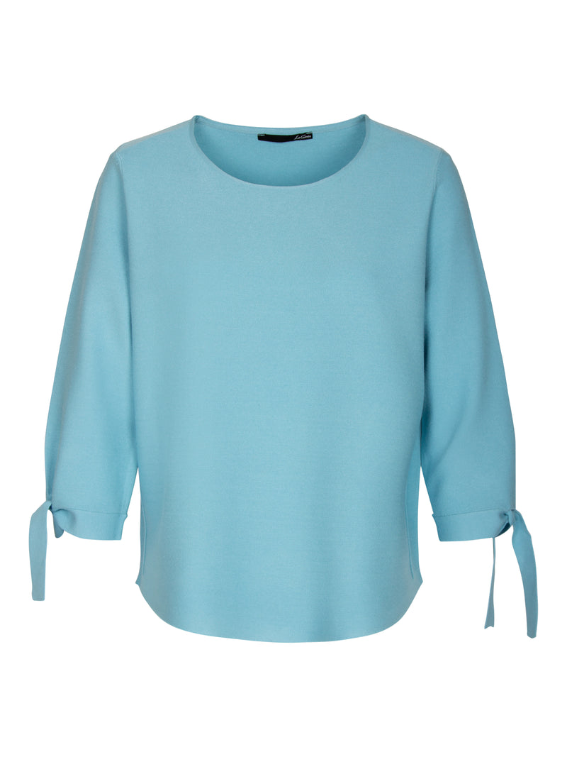 LeComte pullover mer ronde boothals pastel azuur bij DRESSYOURPARENTS kleding voor ouderen